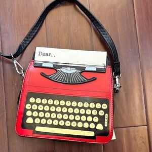 Red Typewriter Crossbody Bag